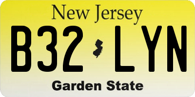 NJ license plate B32LYN