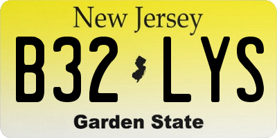 NJ license plate B32LYS
