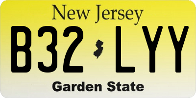 NJ license plate B32LYY
