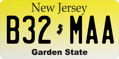 NJ license plate B32MAA
