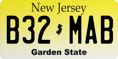 NJ license plate B32MAB