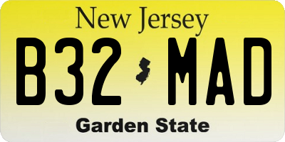 NJ license plate B32MAD