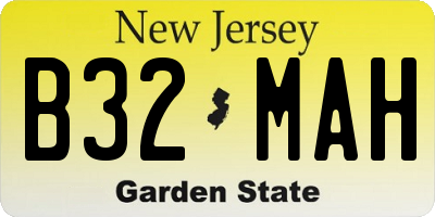 NJ license plate B32MAH