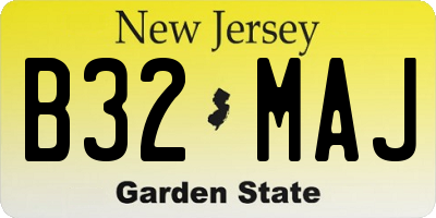 NJ license plate B32MAJ