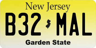 NJ license plate B32MAL