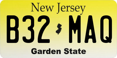 NJ license plate B32MAQ