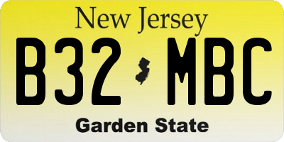 NJ license plate B32MBC