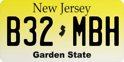 NJ license plate B32MBH
