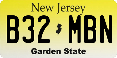 NJ license plate B32MBN
