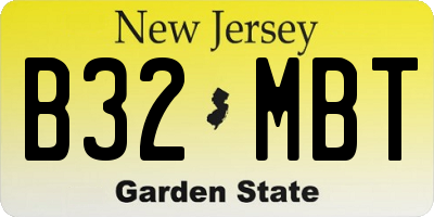 NJ license plate B32MBT