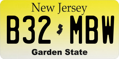 NJ license plate B32MBW