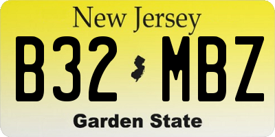 NJ license plate B32MBZ