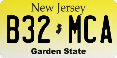 NJ license plate B32MCA