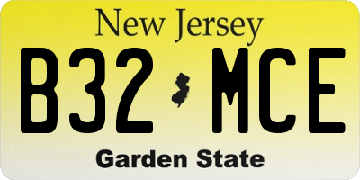 NJ license plate B32MCE