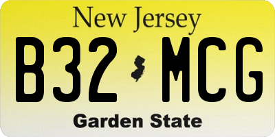 NJ license plate B32MCG