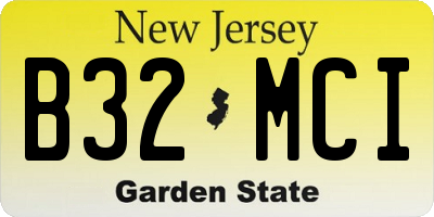 NJ license plate B32MCI