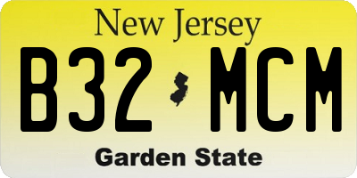 NJ license plate B32MCM