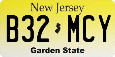 NJ license plate B32MCY