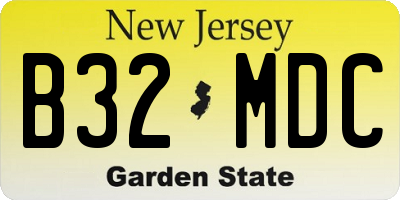NJ license plate B32MDC