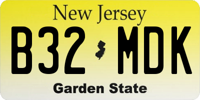 NJ license plate B32MDK