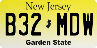 NJ license plate B32MDW