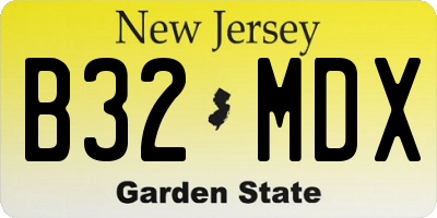 NJ license plate B32MDX
