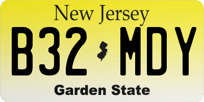 NJ license plate B32MDY