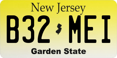 NJ license plate B32MEI