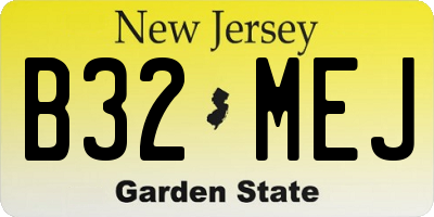 NJ license plate B32MEJ