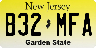 NJ license plate B32MFA