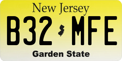 NJ license plate B32MFE