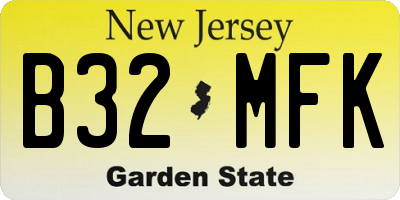 NJ license plate B32MFK