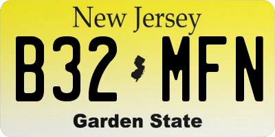 NJ license plate B32MFN