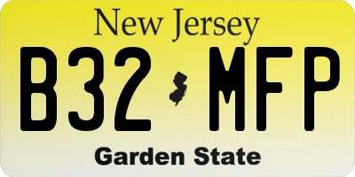 NJ license plate B32MFP