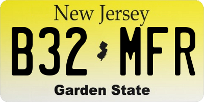 NJ license plate B32MFR