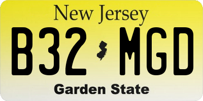 NJ license plate B32MGD