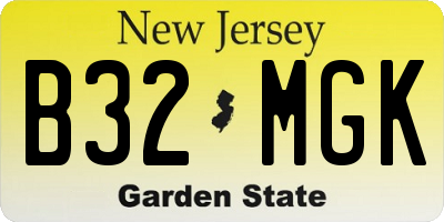 NJ license plate B32MGK