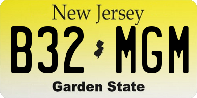 NJ license plate B32MGM