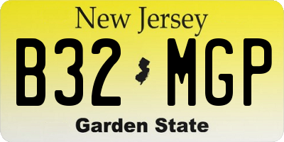 NJ license plate B32MGP