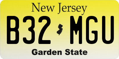 NJ license plate B32MGU