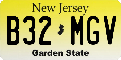 NJ license plate B32MGV