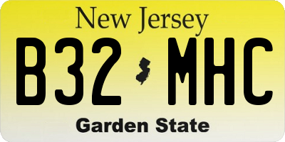 NJ license plate B32MHC