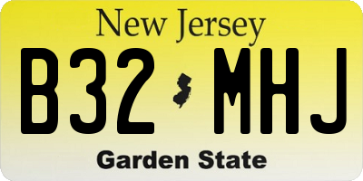 NJ license plate B32MHJ
