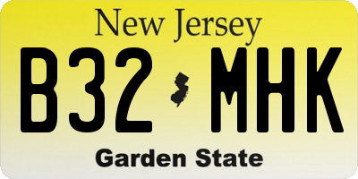 NJ license plate B32MHK