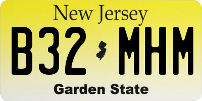 NJ license plate B32MHM