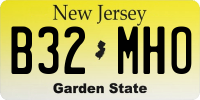 NJ license plate B32MHO