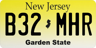 NJ license plate B32MHR