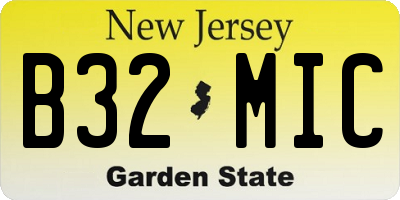 NJ license plate B32MIC