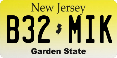 NJ license plate B32MIK