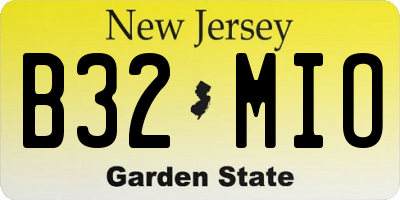 NJ license plate B32MIO